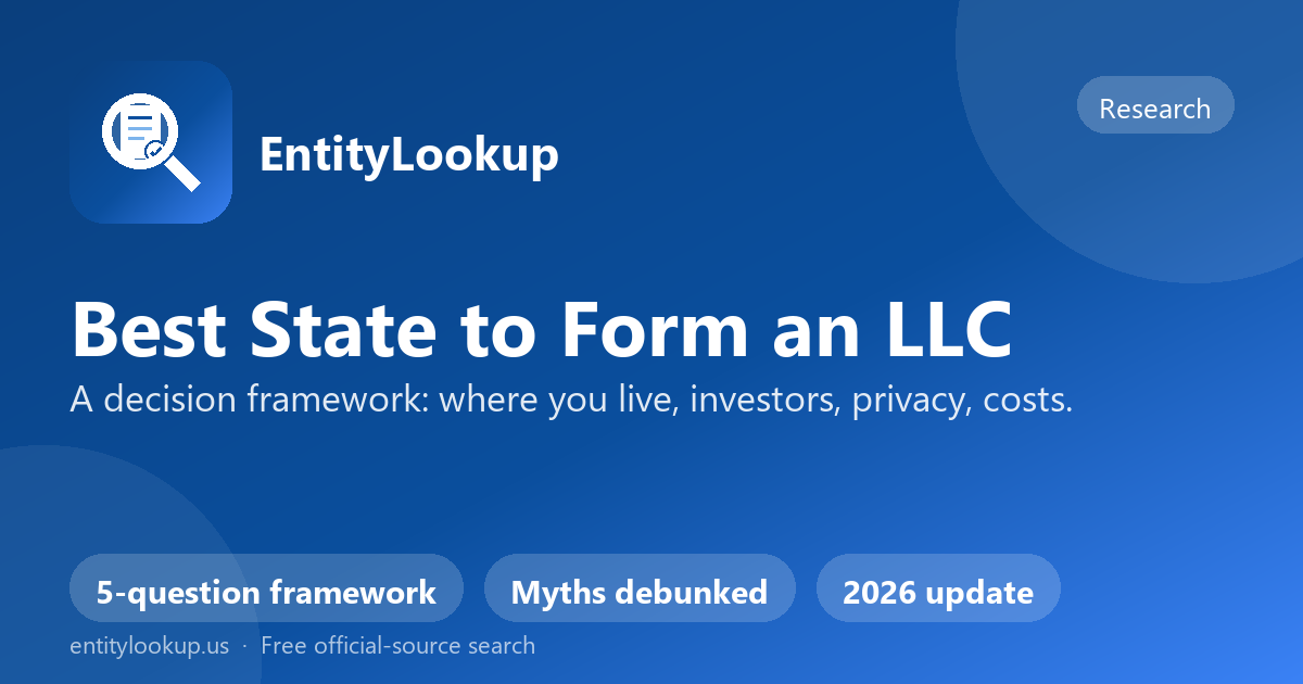 Best State to Form an LLC in 2026